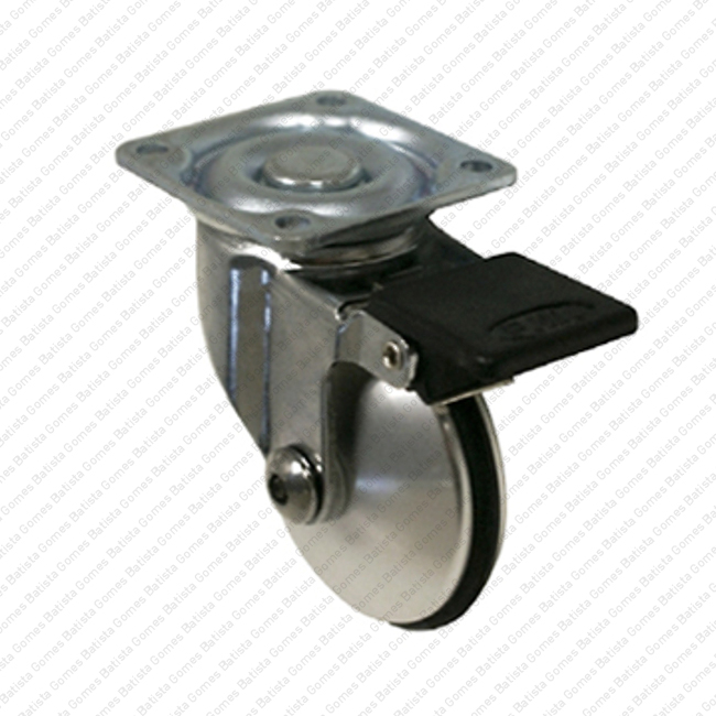 Roda girat�ria com trav�o �51 - Alum�nio